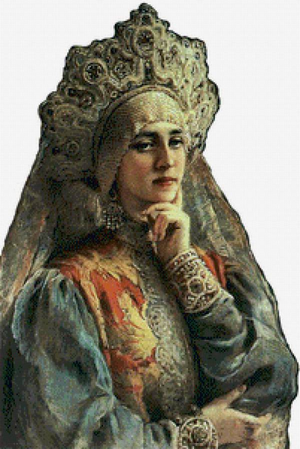 красавица - красота, картина, ретро, живопись, дама - предпросмотр