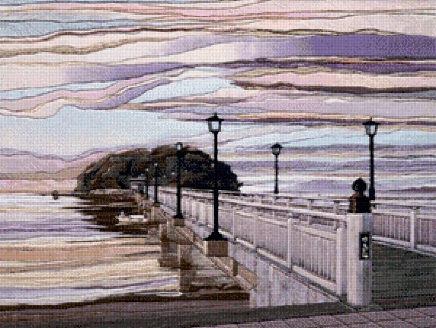 Мостик - река, пейзаж, мост - предпросмотр