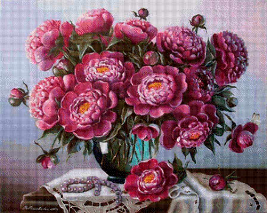 пионы - картина цветы - предпросмотр