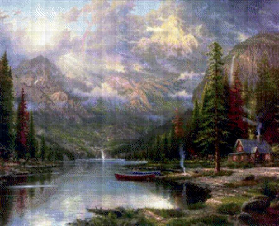 Горы - домик, горы, пейзаж - предпросмотр