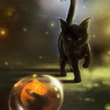 Схема вышивки «Черная кошка»