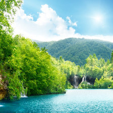 Схема вышивки «водопад в лучах солнца»