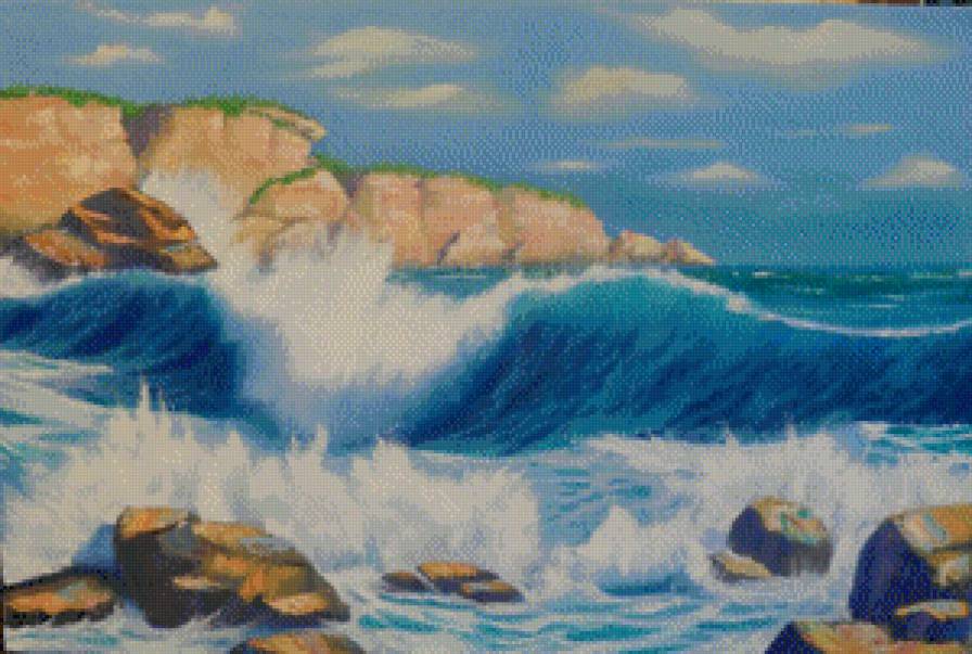 морской прибой - море, живопись, прибой - предпросмотр