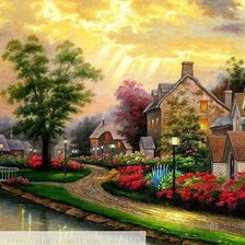 Схема вышивки «Серия домики»