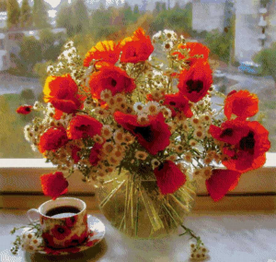 серия "букеты" - букеты.цветы.маки.ромашки - предпросмотр