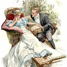 Схема вышивки «Пара ретро»