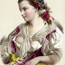 Схема вышивки «Дама ретро»