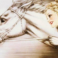 Схема вышивки «Всадница»