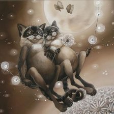 Схема вышивки «GATOS VOLANDO»