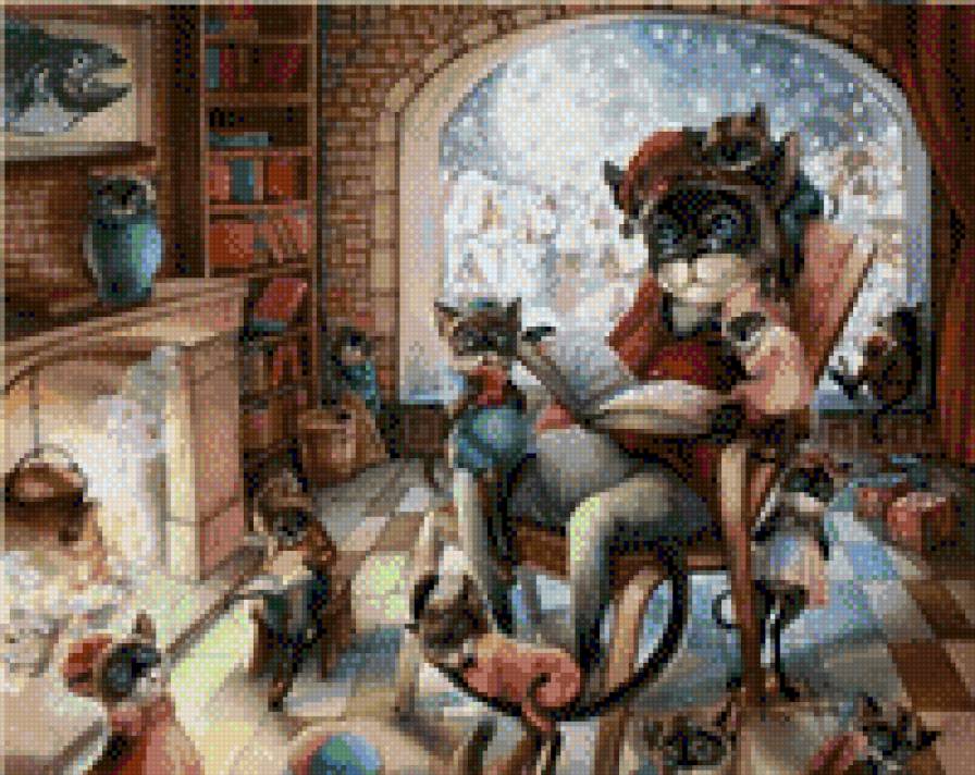 GATO CON GATITOS - gatos koty - предпросмотр