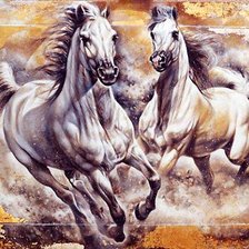Схема вышивки «скачущие кони»