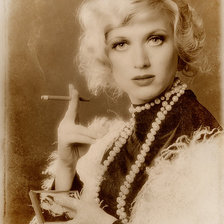 Схема вышивки «Дама ретро»