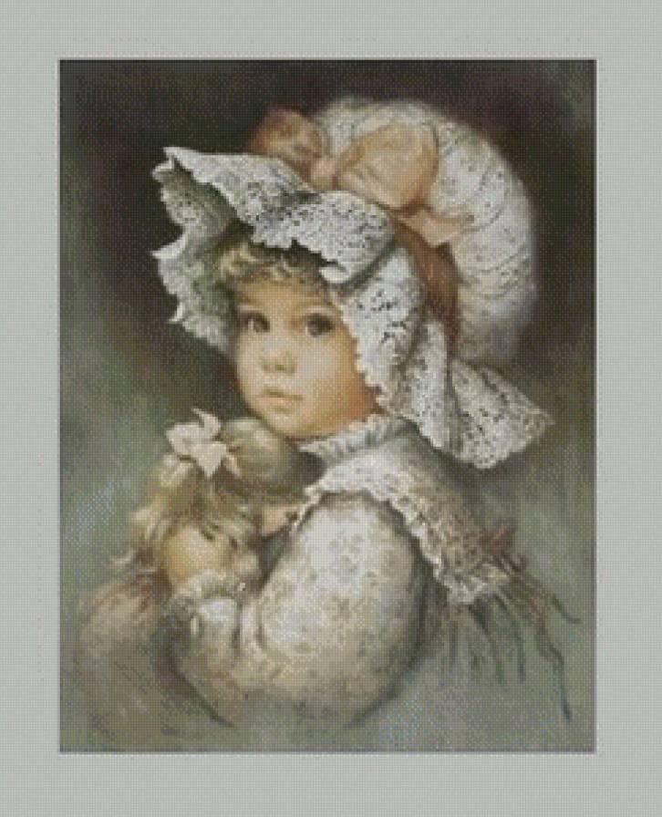 милые малыши - девочка, винтаж, кукла, ребенок, малыш, ретро, диптих, детская - предпросмотр