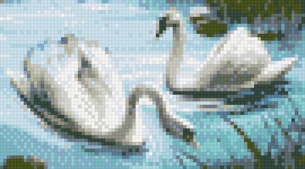 лебеди - вышивка бисер - предпросмотр