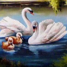 Схема вышивки «лебеди»