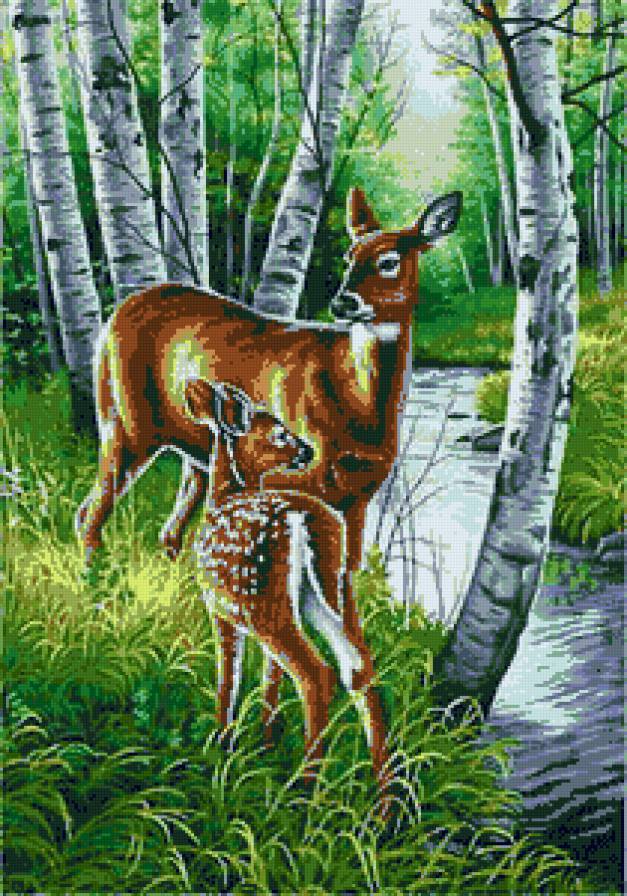 Олени у воды - предпросмотр