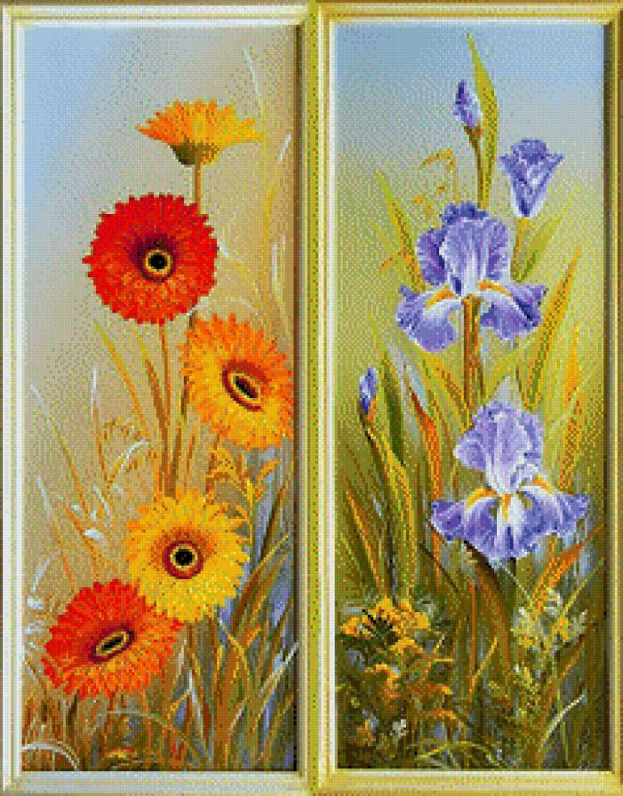 Цветочный диптих - предпросмотр