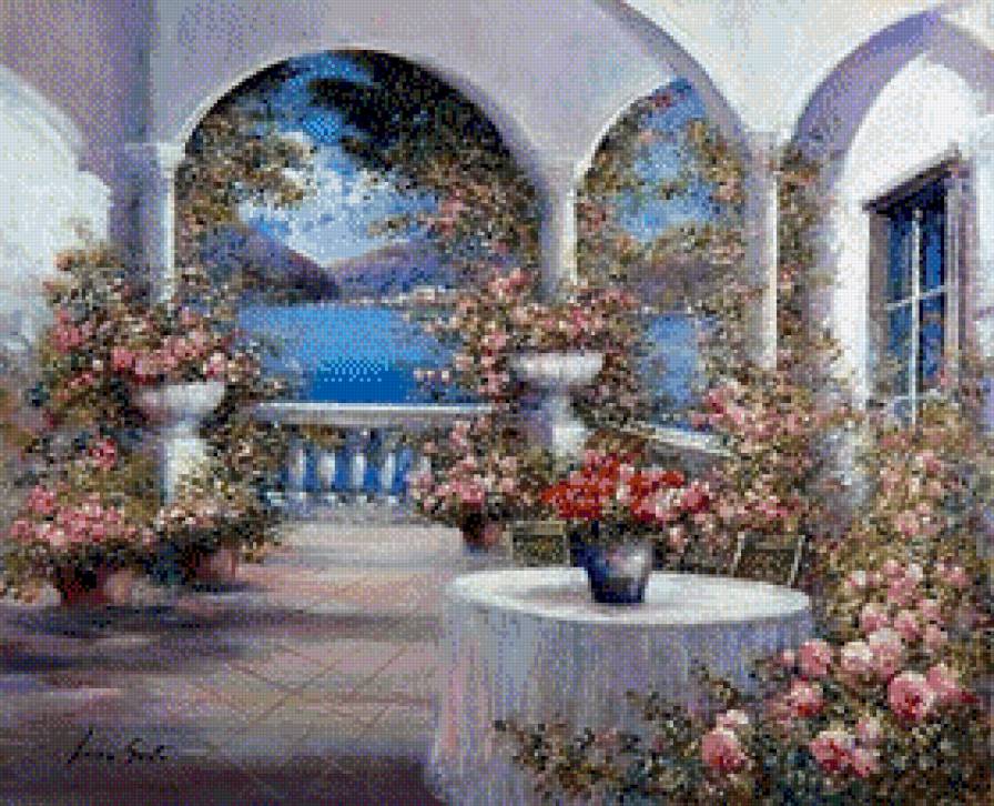 Арка в цветах - предпросмотр