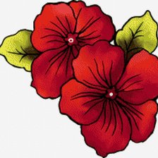 Схема вышивки «гибискус»