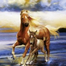 Схема вышивки «Животные. Лошади»