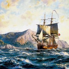 Схема вышивки «парусник»