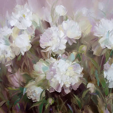 Схема вышивки «белые пионы»