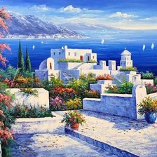 Схема вышивки «средиземноморский пейзаж»