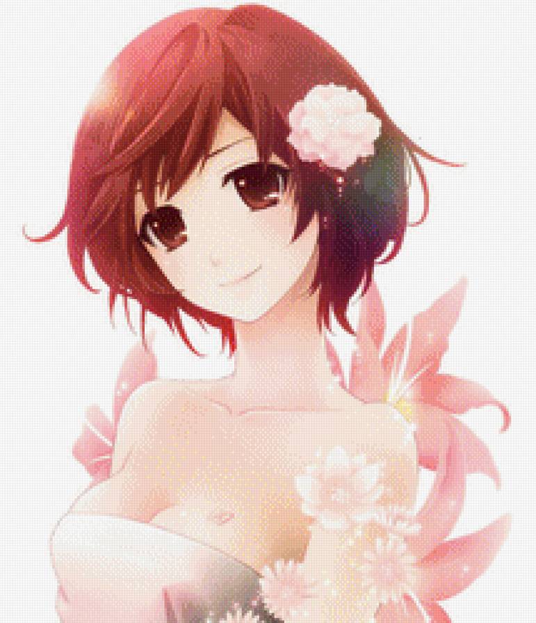 Девушка - девушка, аниме - предпросмотр