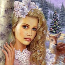 Схема вышивки «портрет девушки»