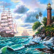 Схема вышивки «У родных берегов»