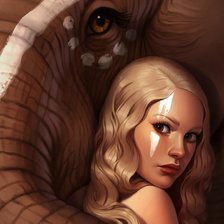 Схема вышивки «Девушка и слон»