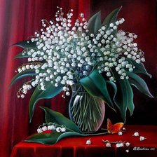 Схема вышивки «ландыши»