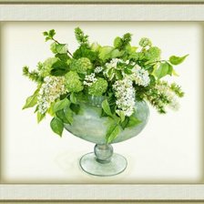 Схема вышивки «Ветка белой сирени»