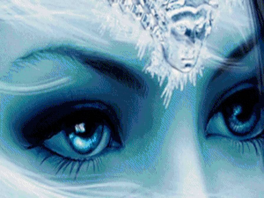 ледяной взгляд - красота, картина, фентази, глаза - предпросмотр