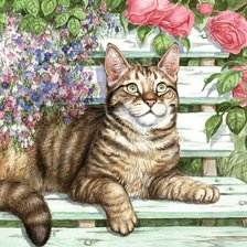 Схема вышивки «кошечка»