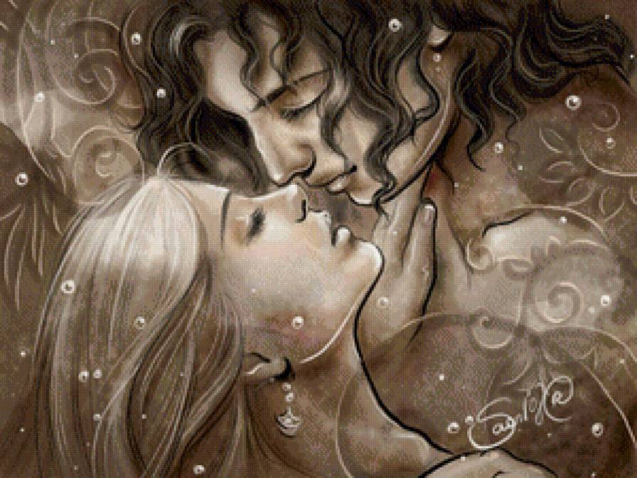 Любовь - любовь, пара, красота, картина, портрет, девушка, море - предпросмотр