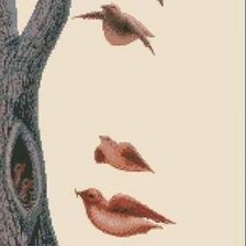 Схема вышивки «лицо птицы»