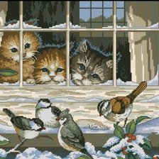 Схема вышивки «за окном»