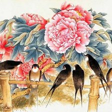 Схема вышивки «Ласточки»