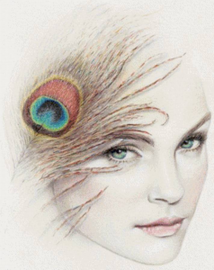 Дама ретро - портрет, картина, красота, ретро, девушка - предпросмотр