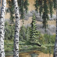 Схема вышивки «картина на бересте»