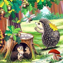 Схема вышивки «Из жизни ежиков»
