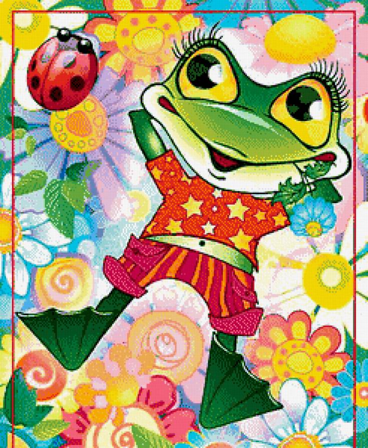 Веселый лягушонок - картинка, животные, лягушки - предпросмотр