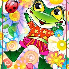 Схема вышивки «Веселый лягушонок»