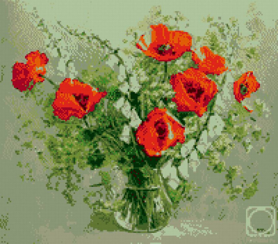 маки в вазе - цветы, маки - предпросмотр