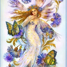 Схема вышивки «девущка-цветок»