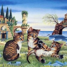 Схема вышивки «котята»