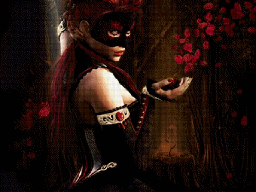 Магия - девушка, фэнтези, маска - предпросмотр