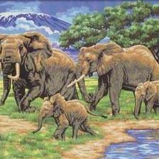 Схема вышивки «Семья слонов»