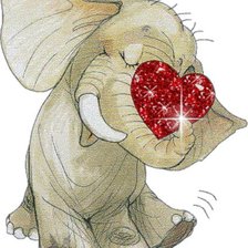 Схема вышивки «слоник-романтик»